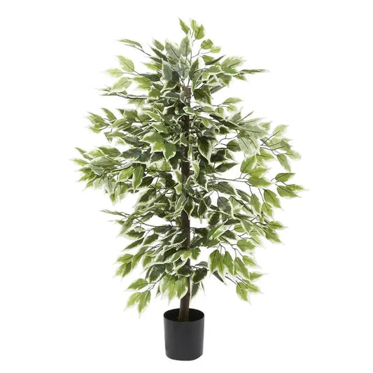 Green Plastic Traditional Ficus Artificial Tree