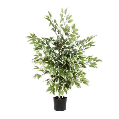 Green Plastic Traditional Ficus Artificial Tree