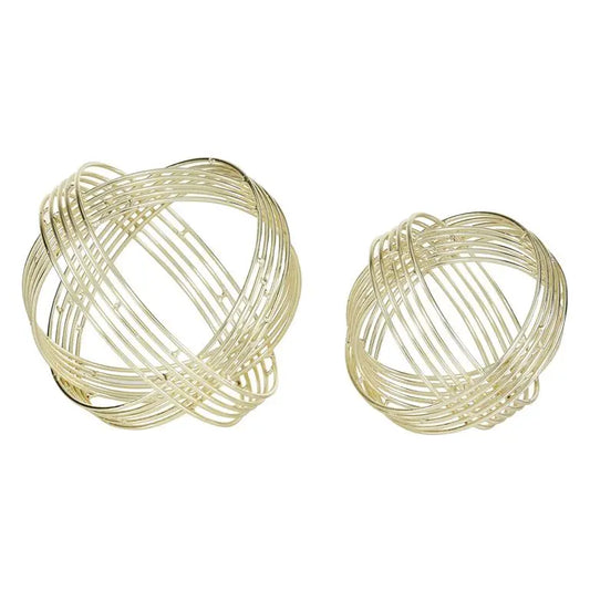 Gold Metal Modern Geometric Sculpture