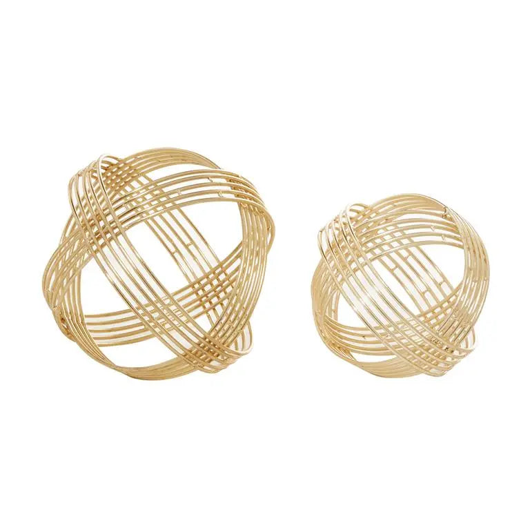 Gold Metal Modern Geometric Sculpture