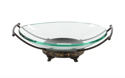 Gold Glass Traditional Kitchen Serving Bowl