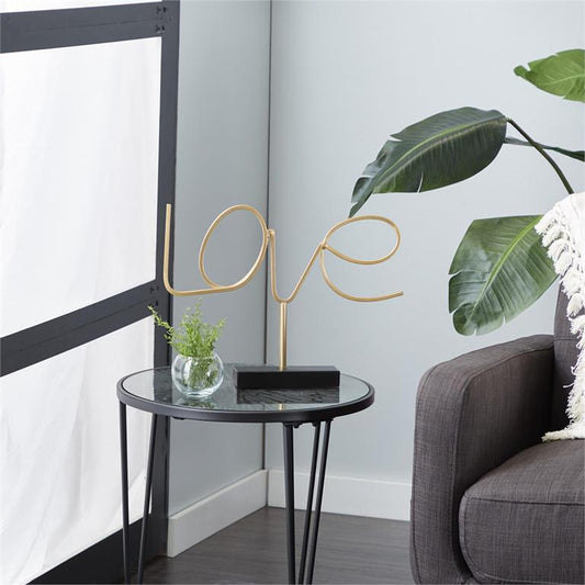 GOLD METAL LOVE DECORATIVE SIGN
