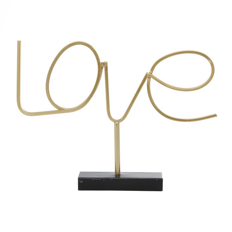 GOLD METAL LOVE DECORATIVE SIGN