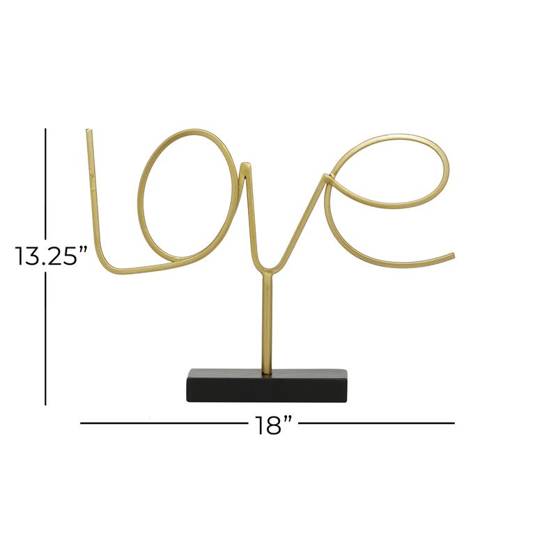 GOLD METAL LOVE DECORATIVE SIGN