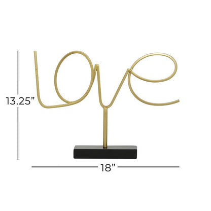 GOLD METAL LOVE DECORATIVE SIGN