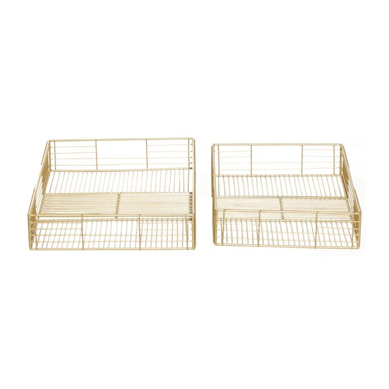 COSMOLIVING BY COSMOPOLITAN GOLD METAL WIRE TRAY