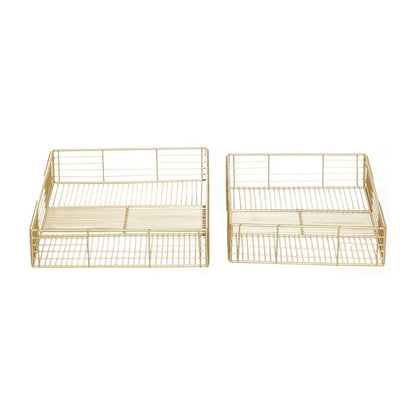 COSMOLIVING BY COSMOPOLITAN GOLD METAL WIRE TRAY
