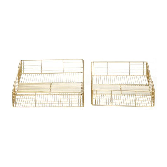 COSMOLIVING BY COSMOPOLITAN GOLD METAL WIRE TRAY