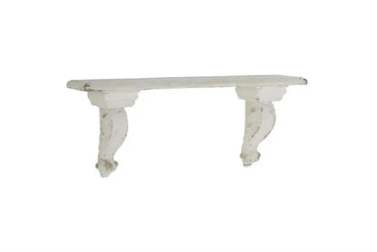 White Wood Farmhouse Wall Shelf