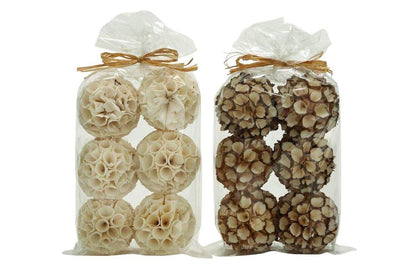 BEIGE DRIED PLANT HANDMADE ORBS & VASE FILLER