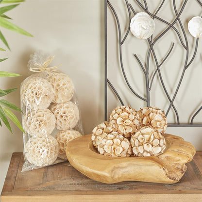 BEIGE DRIED PLANT HANDMADE ORBS & VASE FILLER