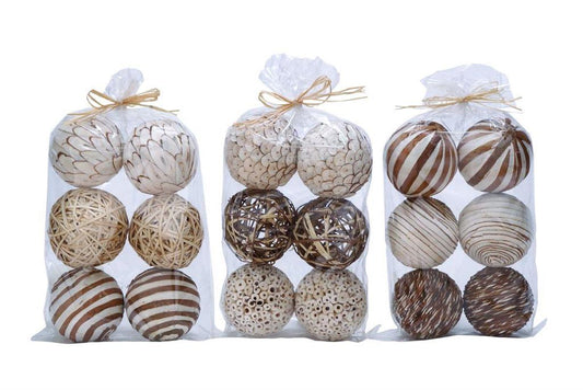 1 Pack White Dried Plant Handmade Orbs & Vase Filler With Varrying Designs