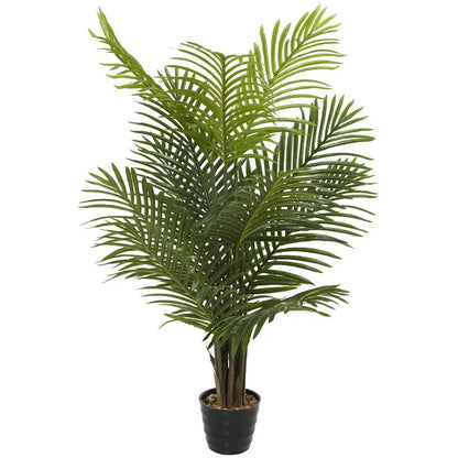 Green Vinyl Contemporary Areca Palm Artificial Plant