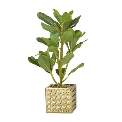 Gold Porcelain Glam Bay Laurel Artificial Plan