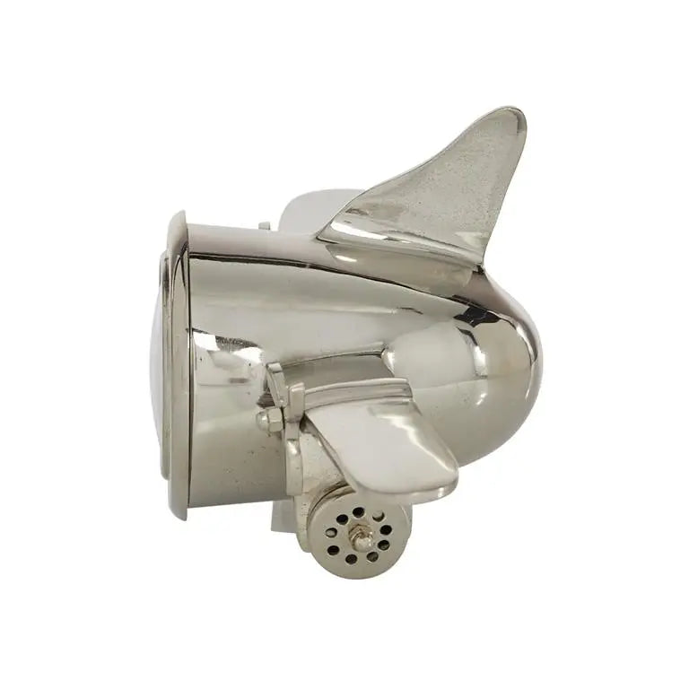 Silver Metal Contemporary Airplane Clock