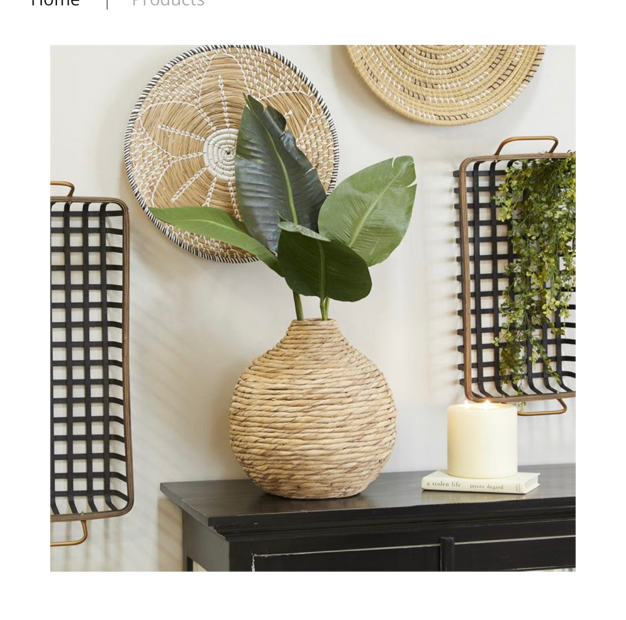 BROWN SEAGRASS HANDMADE WOVEN VASE