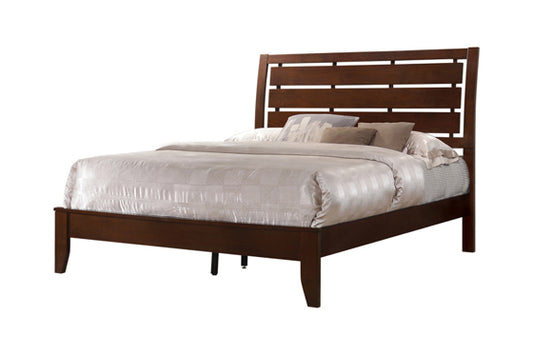 Serinity Full Panel Bed With Cut-Out Headboard Rich Merlot
