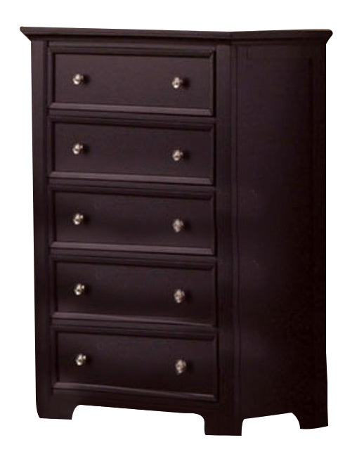 Sandy Beach 5 Drawer Chest in Cappuccino Finish