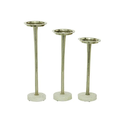 Silver Aluminum Modern Candle Holder