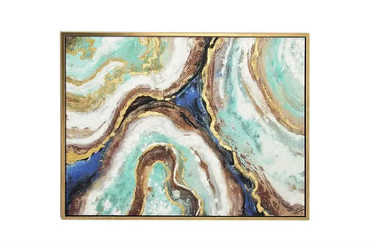 Multi Colored Canvas Glam Geode Framed Wall Art