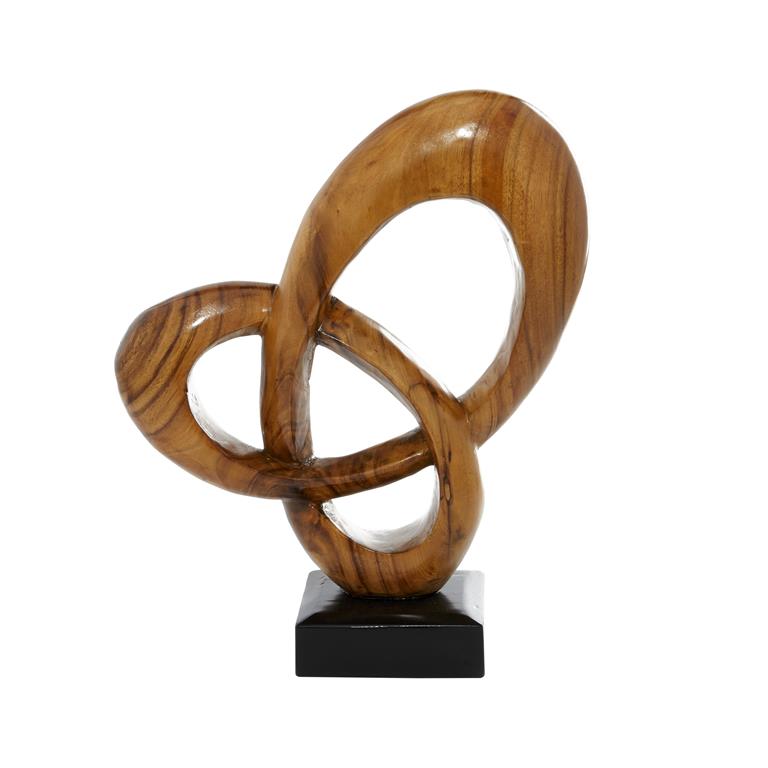 VENUS WILLIAM COLLECTION BROWN WOOD NATURAL ABSTRACT SCULPTURE