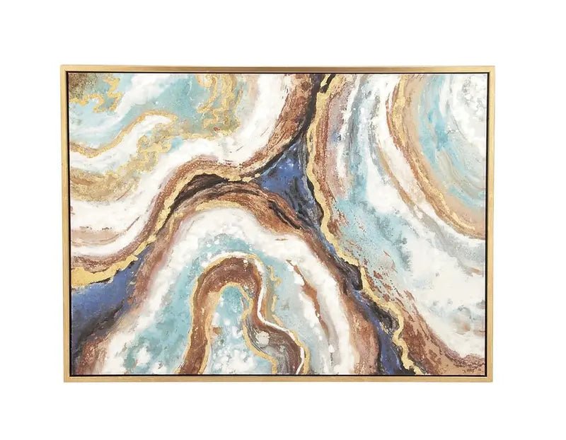 Multi Colored Canvas Glam Geode Framed Wall Art