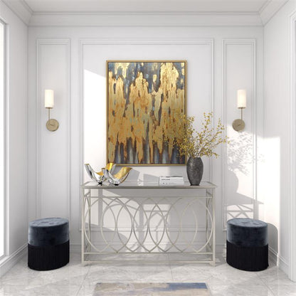 GOLD ALUMINUM DECORATIVE BOWL WITH GOLD INTERIOR