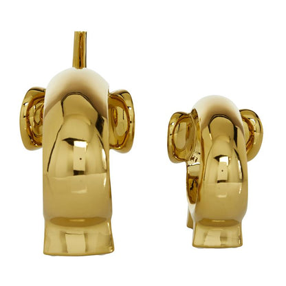 GOLD PORCELAIN ELEPHANT SCULPTURE