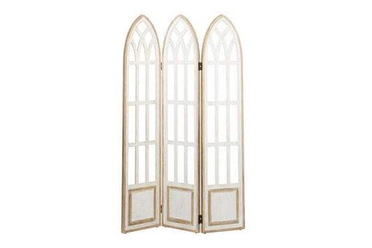 3 PANEL ROOM DIVIDER SCREEN WITH WINDOW PANE