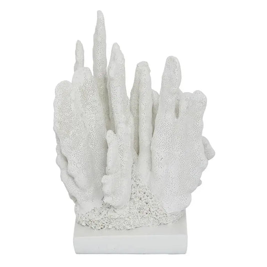 White Polystone Coastal Coral Sculpture