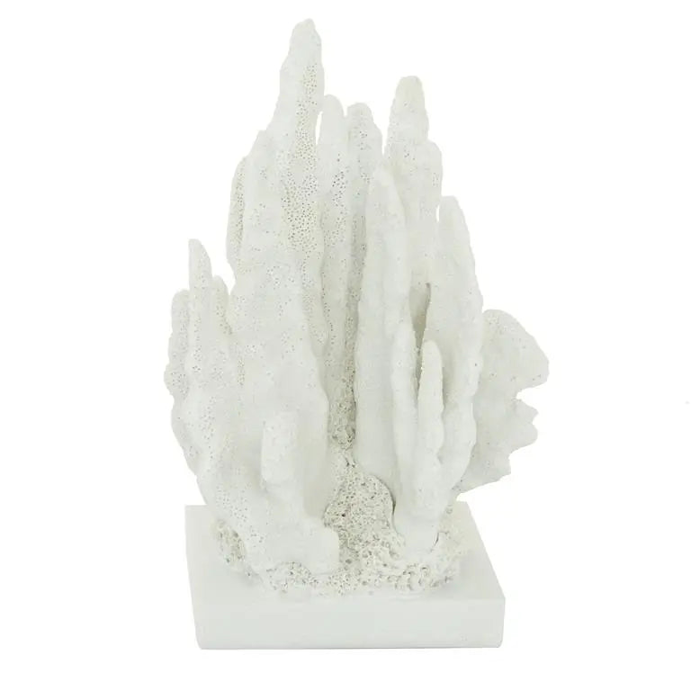 White Polystone Coastal Coral Sculpture