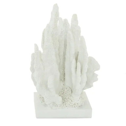White Polystone Coastal Coral Sculpture
