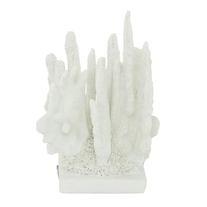 White Polystone Coastal Coral Sculpture
