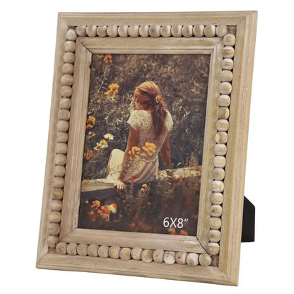Light Brown Wood Bohemian Photo Frame