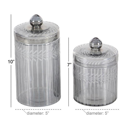GRAY GLASS HANDMADE DECORATIVE JARS