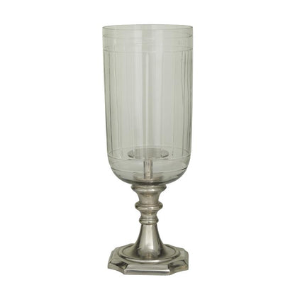 SILVER ALUMINUM HURRICANE LAMP