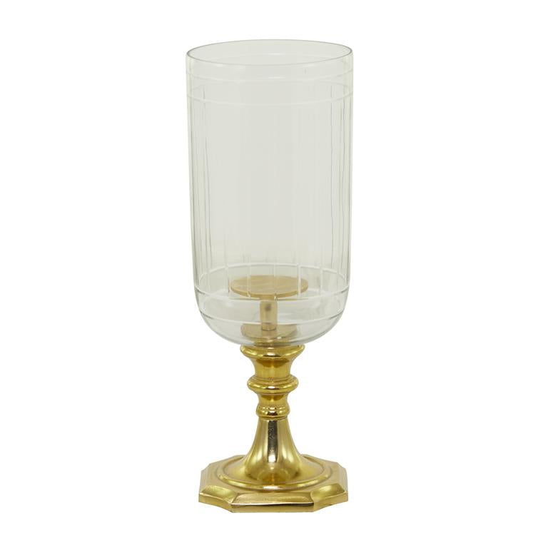 GOLD ALUMINUM HURRICANE LAMP,