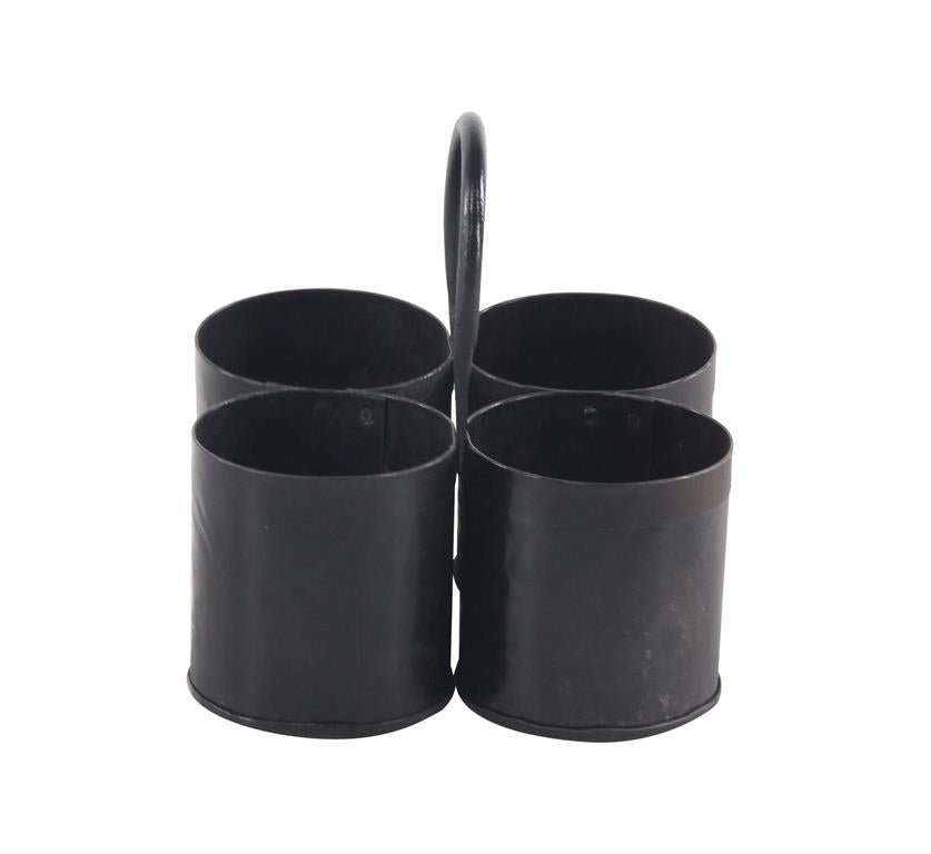 GREY METAL INDUSTRIAL WINE HOLDER