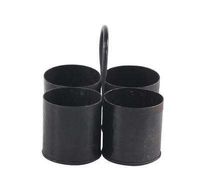 GREY METAL INDUSTRIAL WINE HOLDER