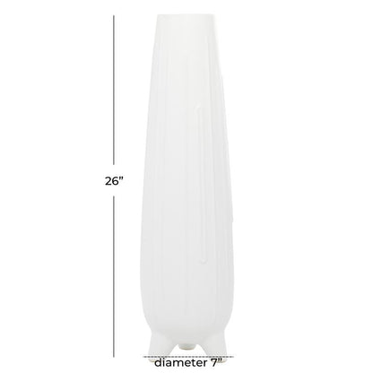 COSMOLIVING BY COSMOPOLITAN WHITE CERAMIC VASE WITH FEET