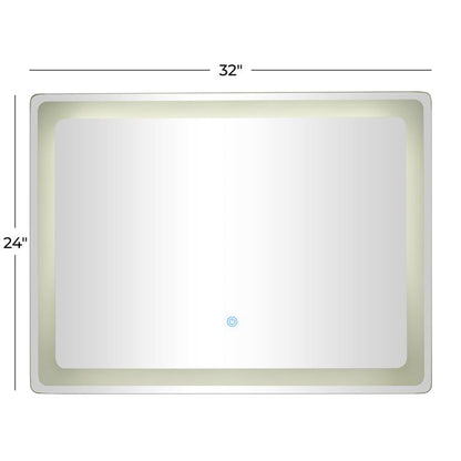 SILVER GLASS LED MIRROR