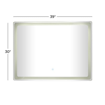SILVER GLASS LED MIRROR,