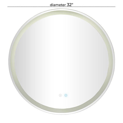 30” SILVER GLASS ANTI FOG MIRROR WITH LED LIGHT