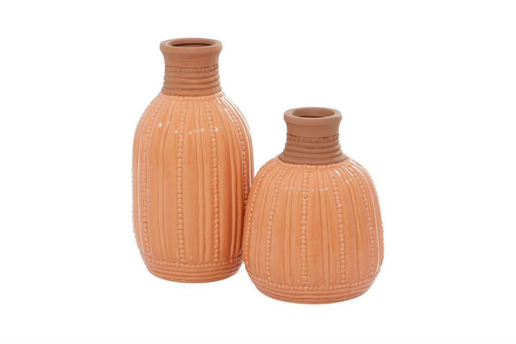 PEACH CERAMIC HANDMADE VASE