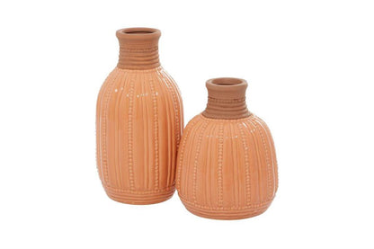 PEACH CERAMIC HANDMADE VASE