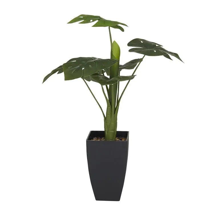 Green Plastic Contemporary Monstera Artificial Plant