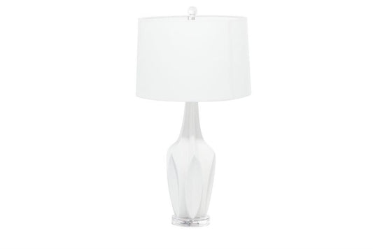 WHITE POLYSTONE TABLE LAMP