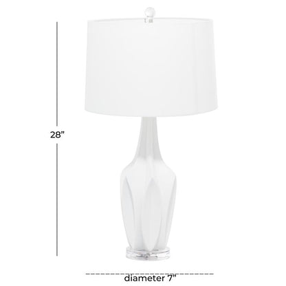 WHITE POLYSTONE TABLE LAMP