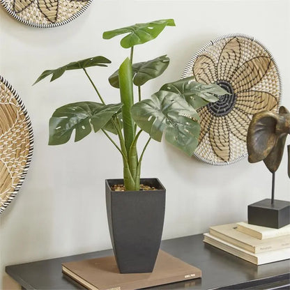 Green Plastic Contemporary Monstera Artificial Plant