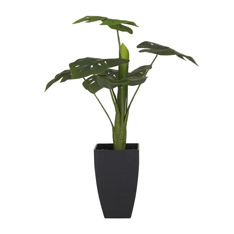 Green Plastic Contemporary Monstera Artificial Plant